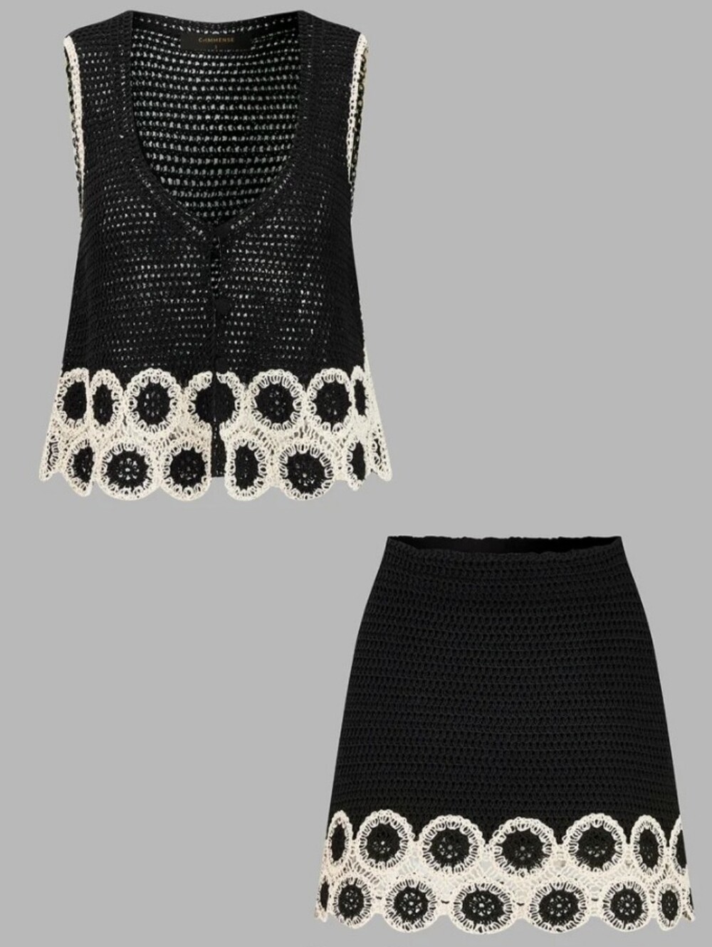 Crochet Vest & Mini Skirt Set - Picture 5 of 11